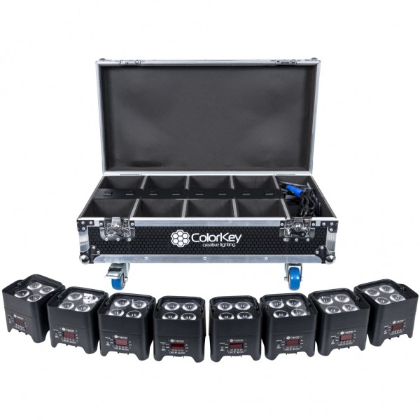 MOBILE PAR MINI HEX 4  BUNDLE DA 8 CON FLIGHT CASE